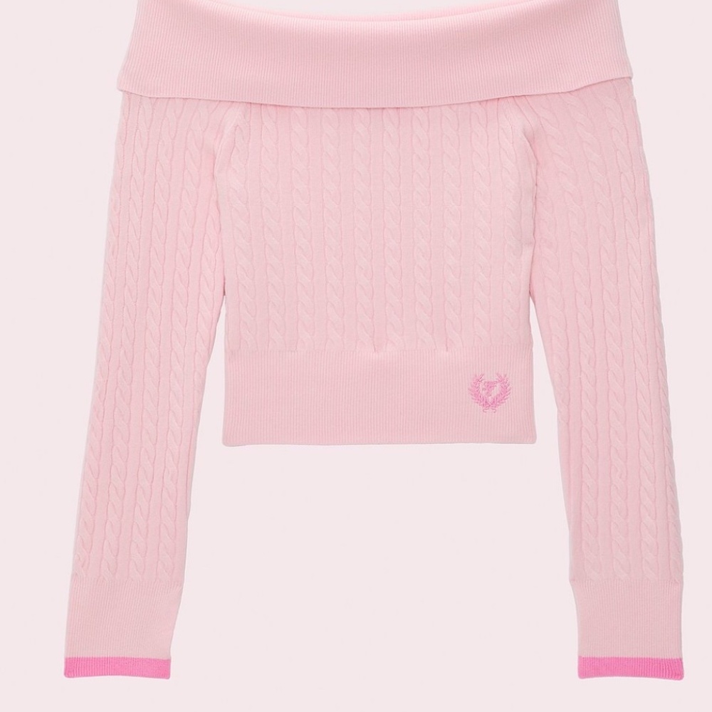 PINK x LoveShackFancy Off The Shoulder Sweater
